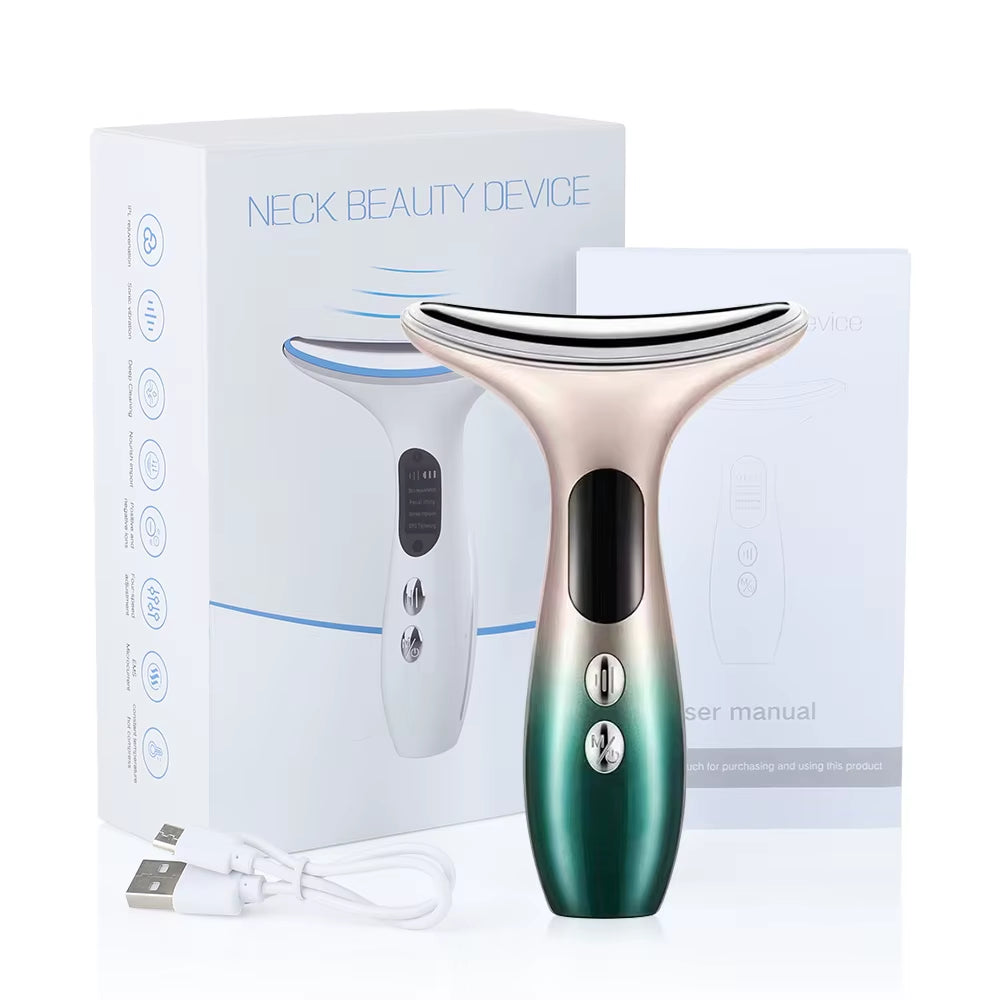 EMS Neck Face Beauty Care LED Photon Therapy Rejuvenation Skin Tighten Reduce Double Chin anti Wrinkle Slimming Lifting Massager