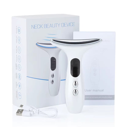 EMS Neck Face Beauty Care LED Photon Therapy Rejuvenation Skin Tighten Reduce Double Chin anti Wrinkle Slimming Lifting Massager